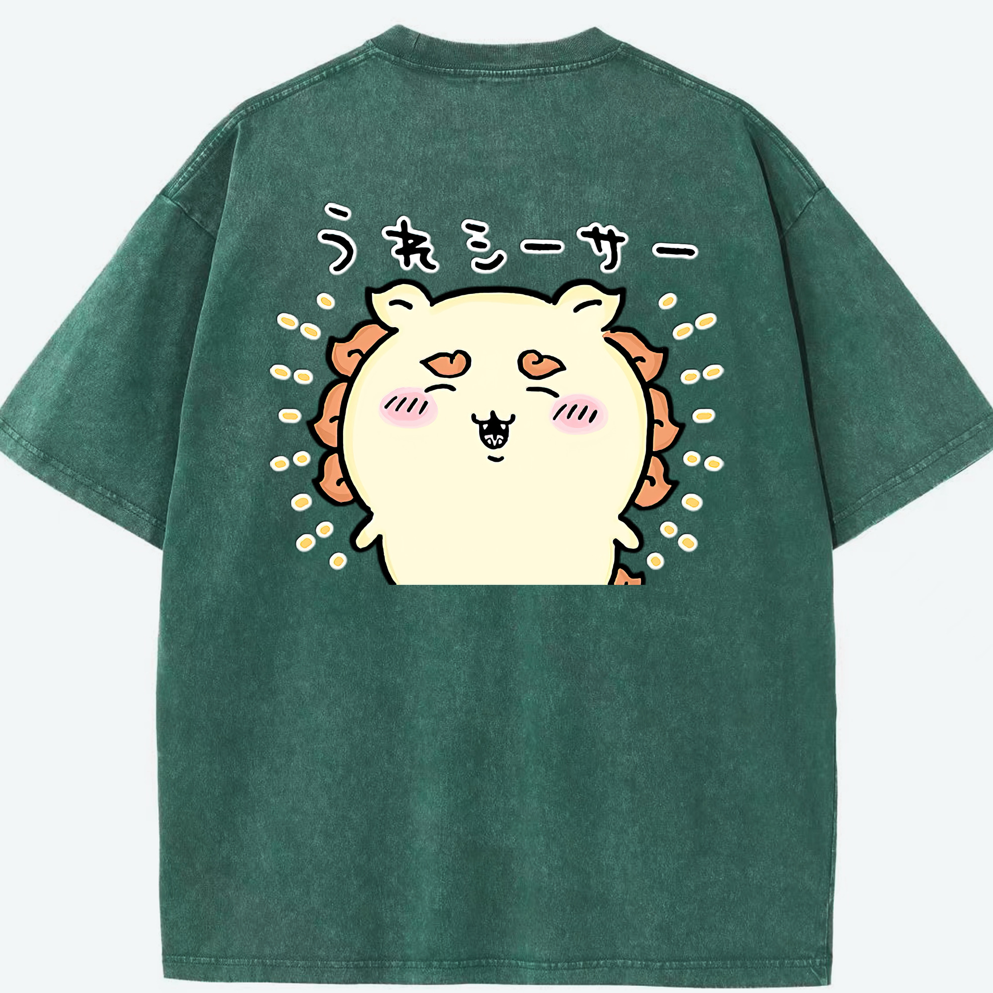 （画像用） ちいかわ シーサー Chii-kawa Shisa 綿100% ヴィンテージ風 半袖Tシャツ（背面プリント）